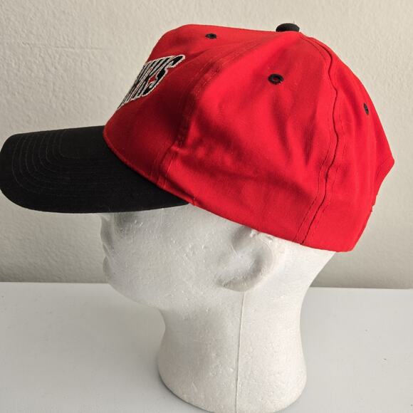 Vintage Chicago Blackhawks ANNCO‎ Snapback Hat Cap Embroidered Red Black Arrow - Picture 3 of 9